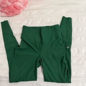 lululemon athletica High-Rise Ribbed Leggings in Forest Green